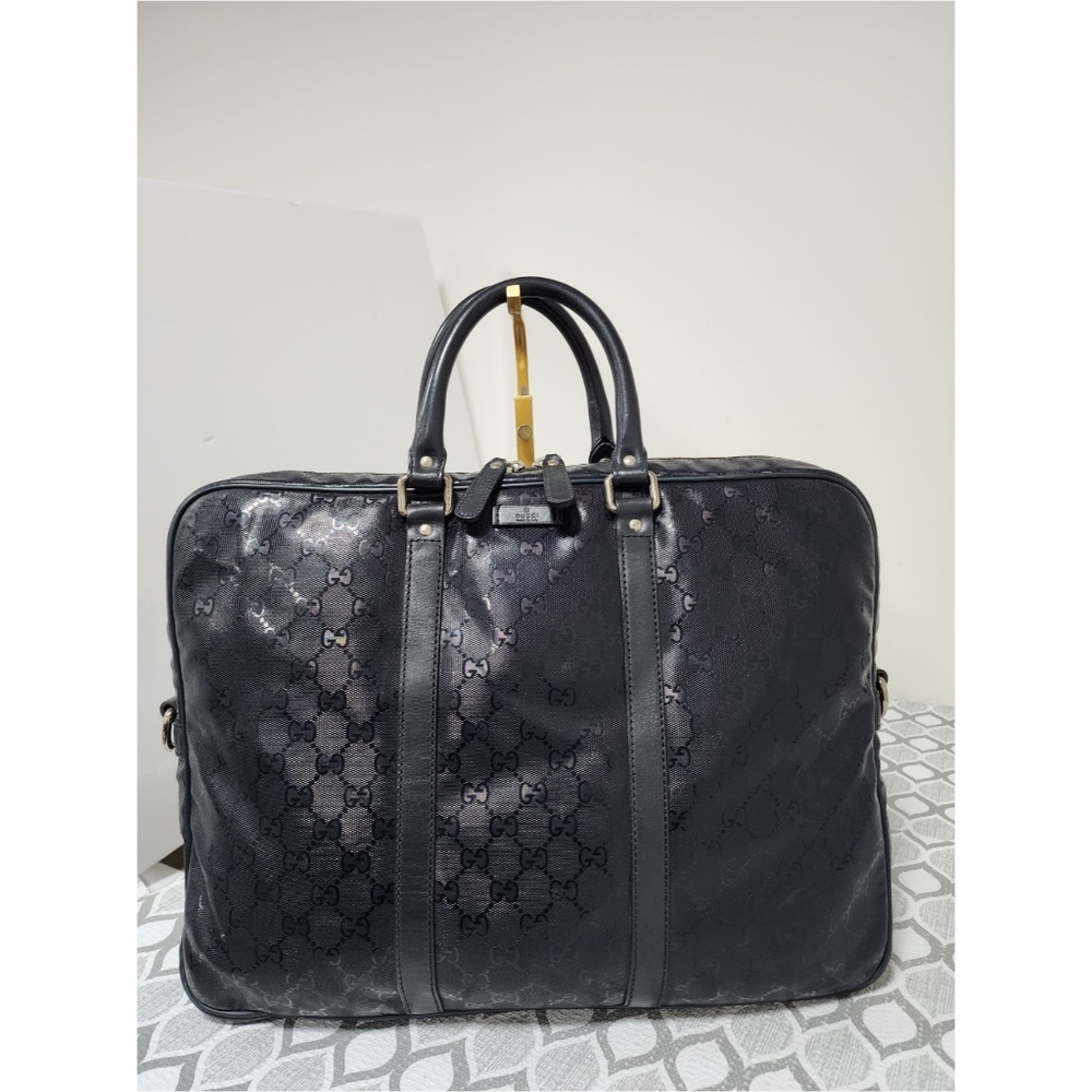 Gucci GG Imprimé Briefcase/Laptop Bag Navy Blue - Picture 3 of 14